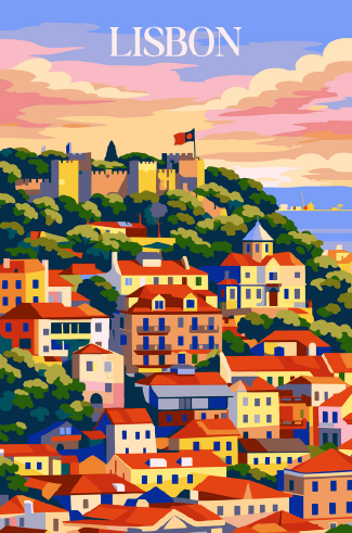 Pintar por Números Atardecer en Lisboa