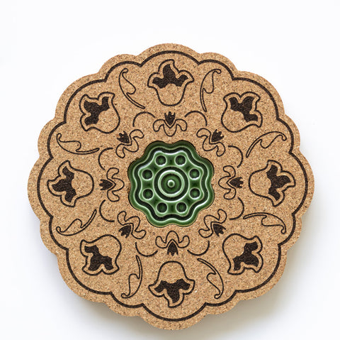 Cork and green ceramic base
