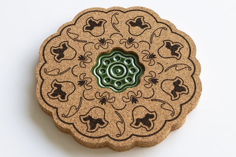 Cork and green ceramic base