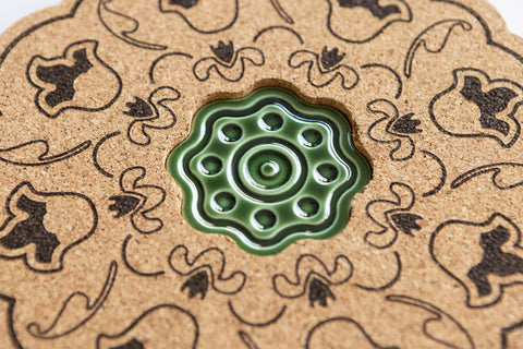 Cork and green ceramic base