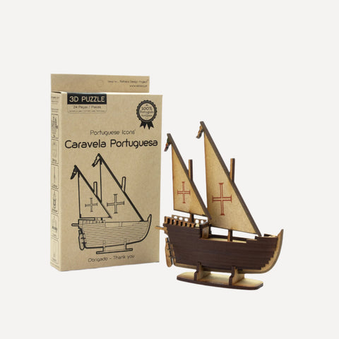 Puzzle 3D Caravela em Madeira (MDF) cortado a laser