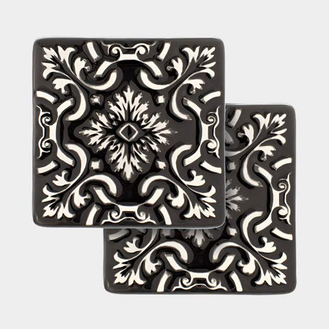 2 Coasters Ceramic Set