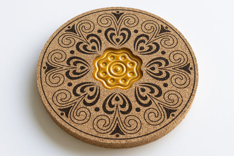 Cork and yellow ceramic base