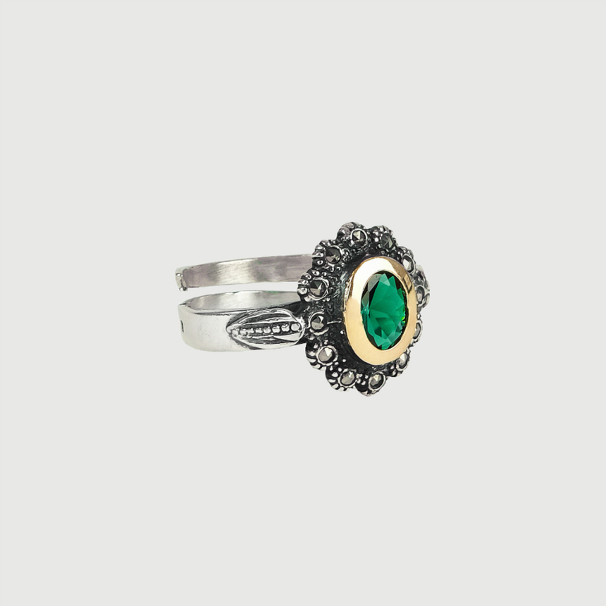 Ring green Marcasites