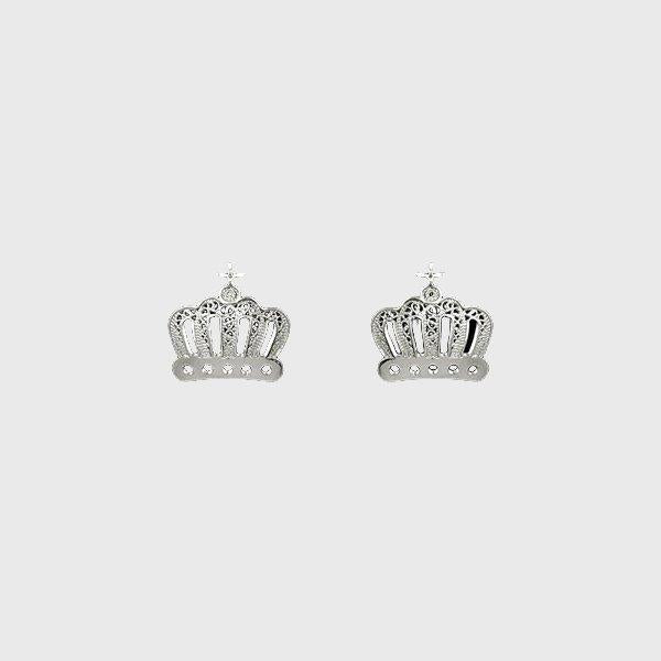 Crown Earrings in Silver