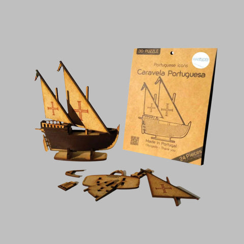3D Laser-cut wooden puzzle (MDF) Caravel