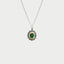 Necklace green Marcasites