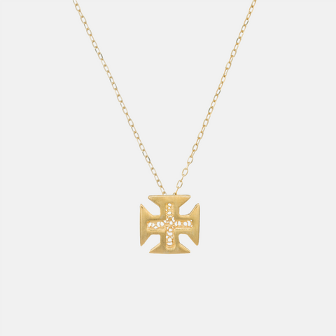 Necklace Cross of Christ in Gold Plated Silver