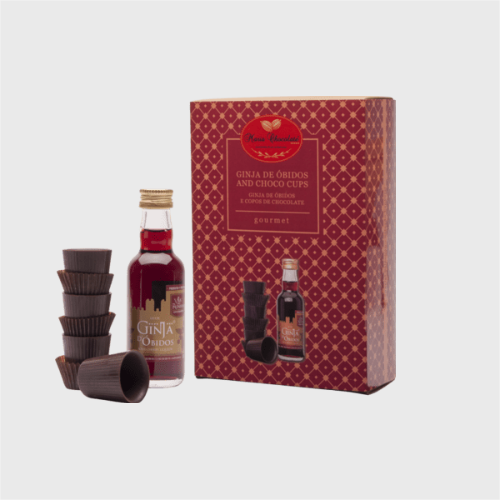 Coffret Ginja from Óbidos liqueur with chocolate cups