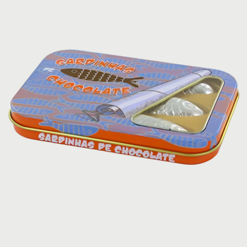 Vintage Tin Can with Chocolate Sardines