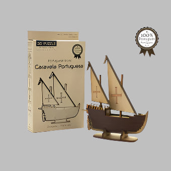 3D Laser-cut wooden puzzle (MDF) Caravel