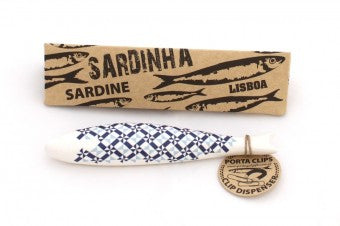 Sardinha em cerâmica para pendurar e porta-clips