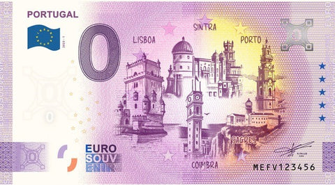El billete de recuerdo oficial de 0 € - Portugal