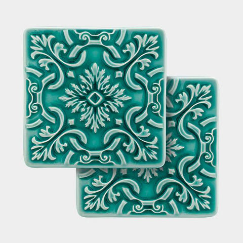 2 Coasters Ceramic Set