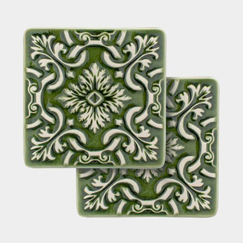 2 Coasters Ceramic Set