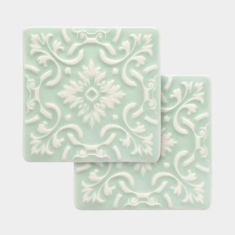 2 Coasters Ceramic Set