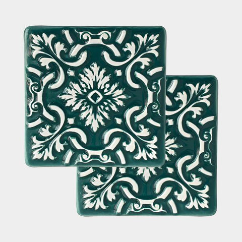 2 Coasters Ceramic Set