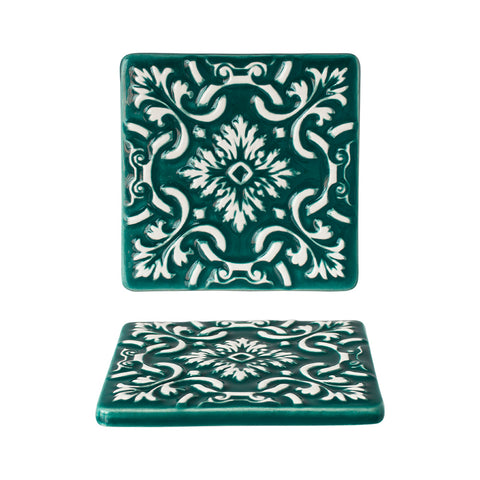 2 Coasters Ceramic Set