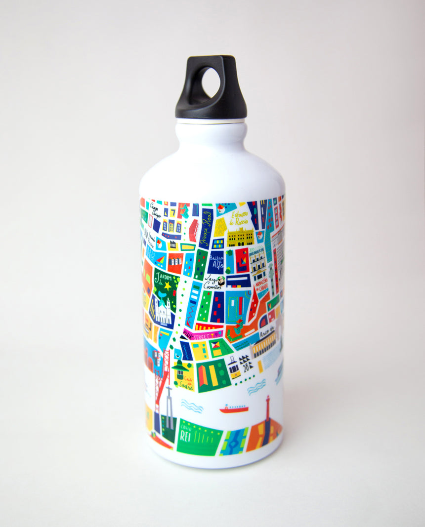 Lisboa Map Water Bottle