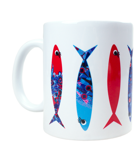 Caneca de Cerâmica Sardinhas